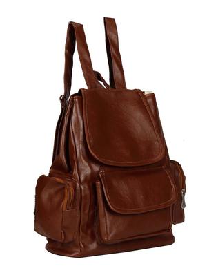 brown synthetic leather backpack - 12470776 - Standard Image - 4