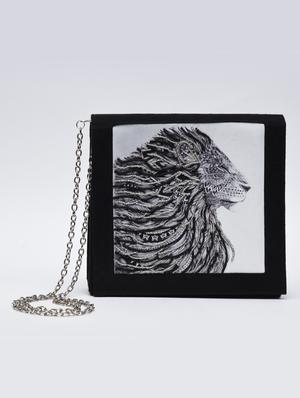 black lion print embellished minaudiere - 1247589 - Standard Image - 7
