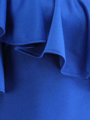 blue hosery single shoulder dress - 12482636 - Standard Image - 4