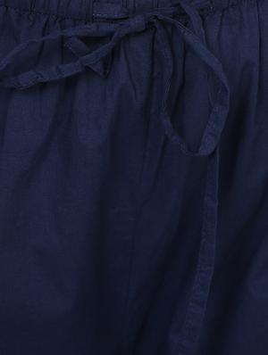 navy blue printed cotton palazzo - 12487231 - Standard Image - 4