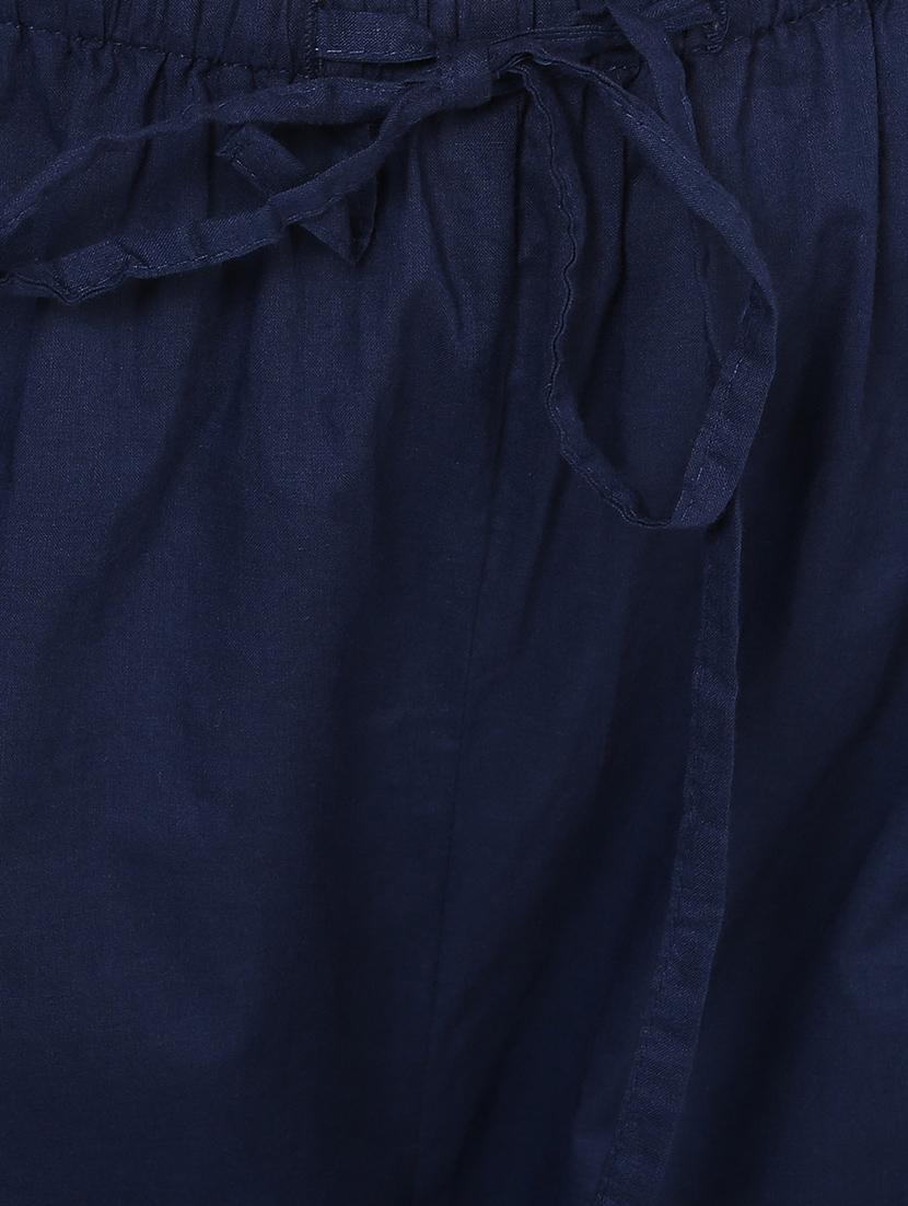 navy blue printed cotton palazzo - 12487231 - Zoom Image - 4