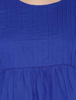 blue cotton long kurta - 12496409 - Standard Image - 4