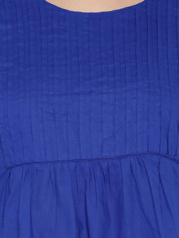 blue cotton long kurta - 12496409 - Zoom Image - 4