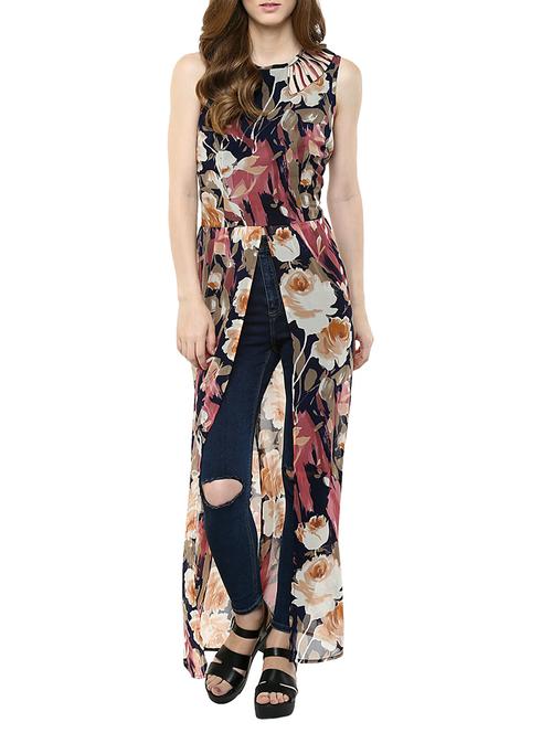 multi colored georgette tunic - 12503107 - Standard Image - 1