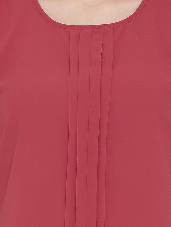 pintuck detail ruffled sleeve top - 12516461 - Zoom Image - 4