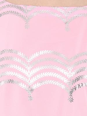 pink crepe flared kurta - 12524526 - Standard Image - 4