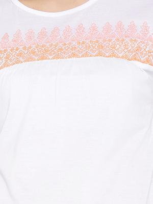 white printed cotton tee - 12550203 - Standard Image - 4