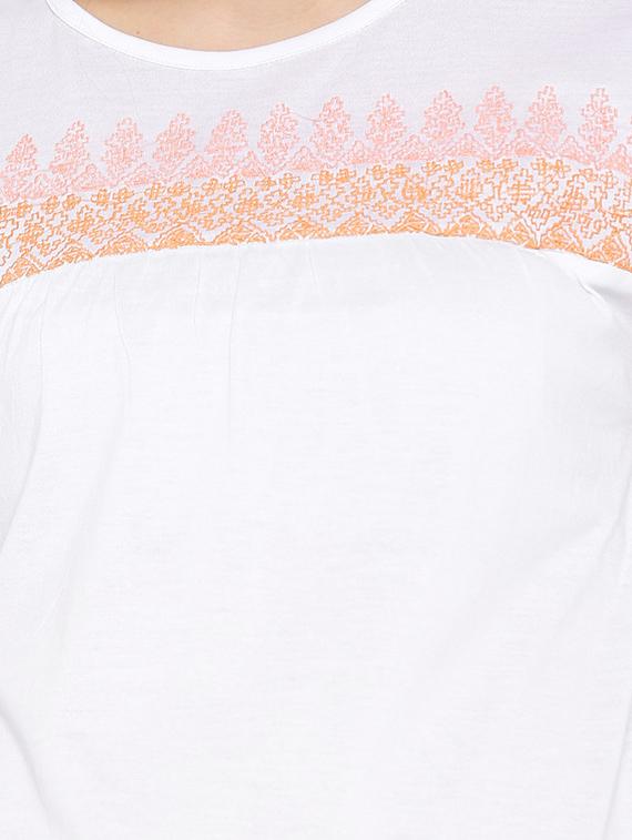 white printed cotton tee - 12550203 - Zoom Image - 4