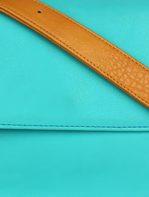 Turquoise blue leatherette sling bag - 12552004 - Standard Image - 4
