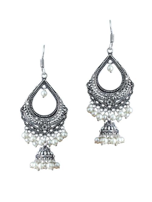 white brass chandelier earrings - 12552255 - Standard Image - 1