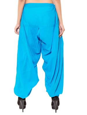 Blue & orange cotton patiyala salwar (set of 2) - 12569274 - Standard Image - 7