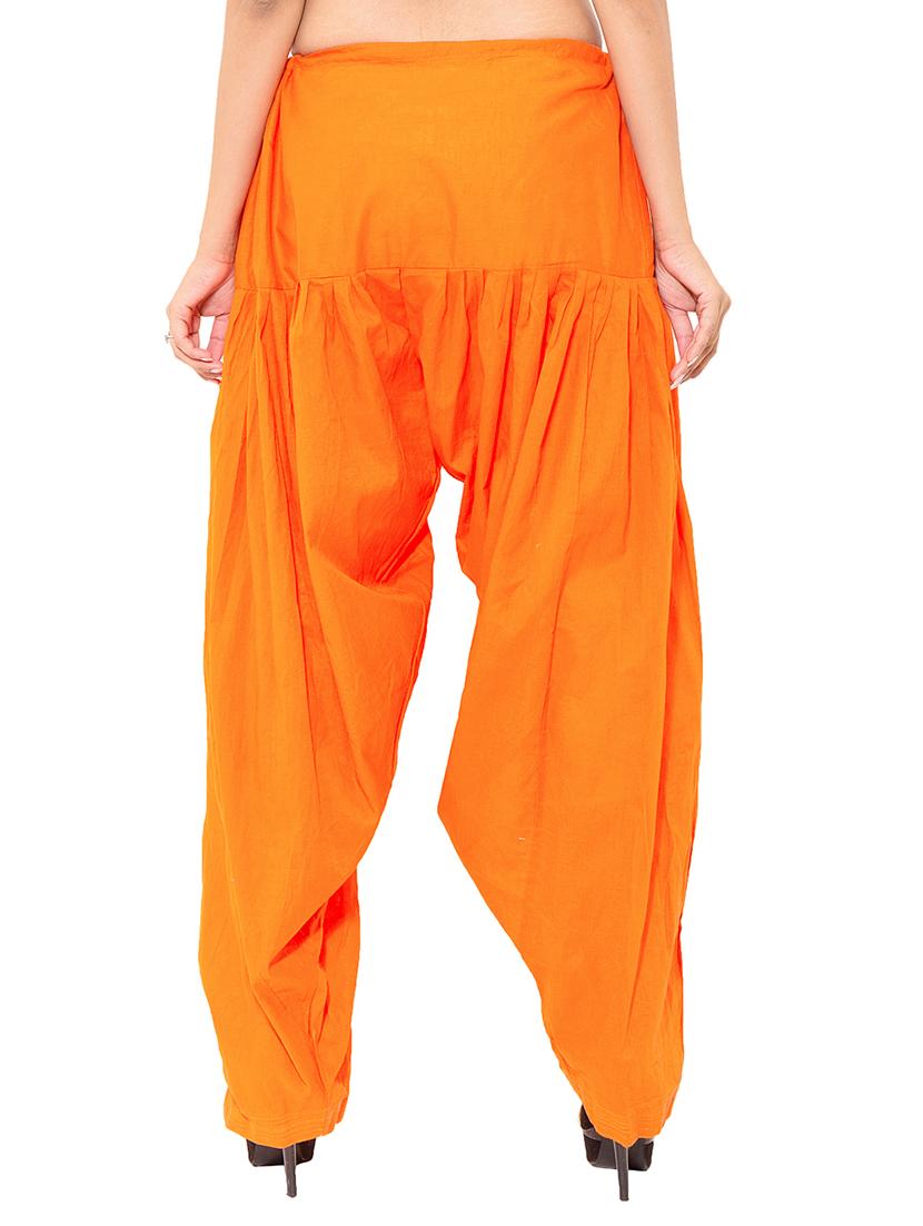 Blue & orange cotton patiyala salwar (set of 2) - 12569274 - Zoom Image - 4