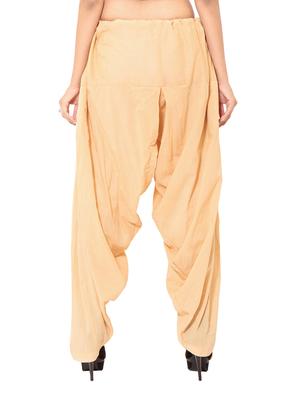 beige & blue cotton patiyala salwar (set of 2) - 12569295 - Standard Image - 4