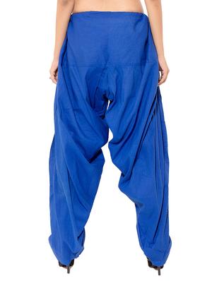 beige & blue cotton patiyala salwar (set of 2) - 12569295 - Standard Image - 7