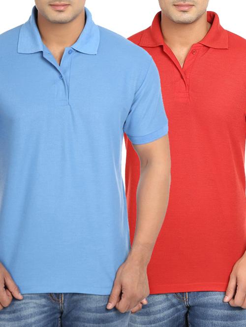 multi colored solid polo t-shirts combo - 12570833 - Standard Image - 1