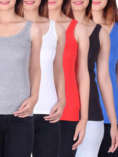 set of 5 multicolored cotton tank tees - 12580658 - Standard Image - 1