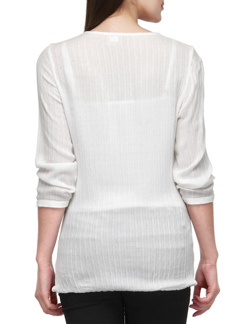 white viscose regular top - 12585814 - Zoom Image - 4