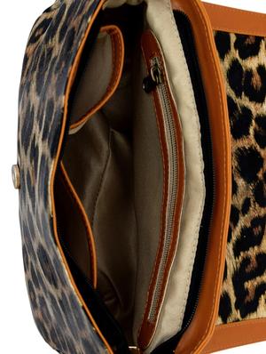 brown animal printed leatherette sling bag - 1261153 - Standard Image - 4