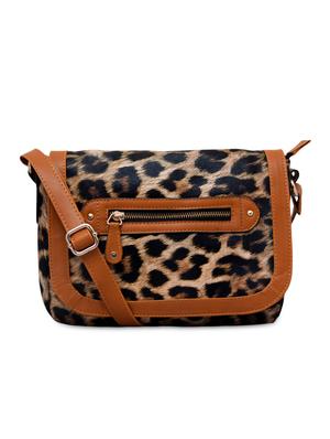 brown animal printed leatherette sling bag - 1261153 - Standard Image - 7