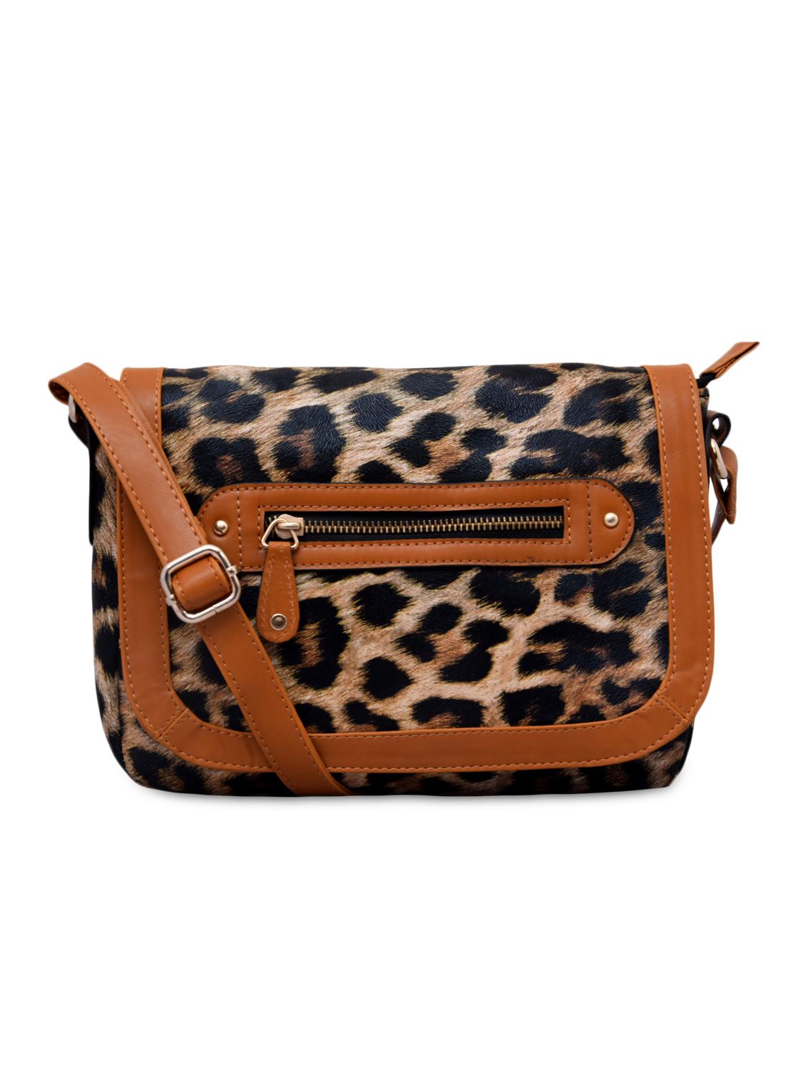 brown animal printed leatherette sling bag - 1261153 - Zoom Image - 7