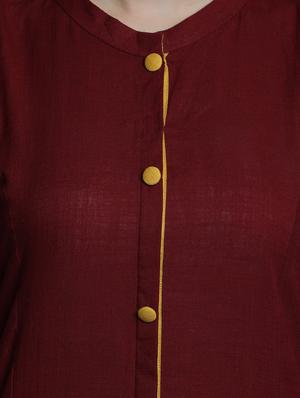 maroon a-line kurta - 12648387 - Standard Image - 4