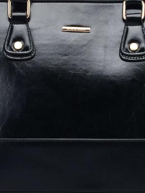 black leatherette structured handbag - 1274242 - Standard Image - 4