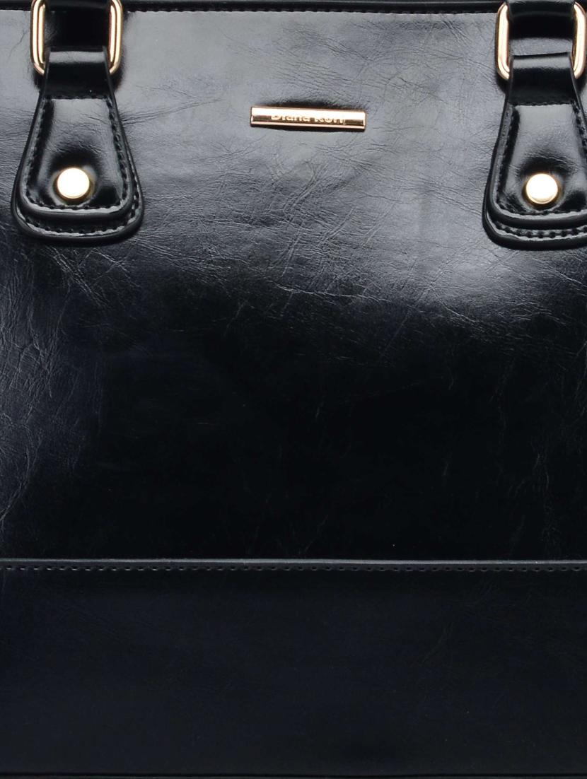 black leatherette structured handbag - 1274242 - Zoom Image - 4