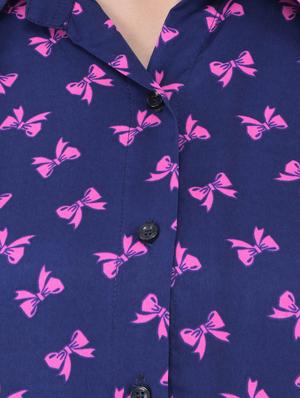 blue polyester regular shirt - 12755873 - Standard Image - 4
