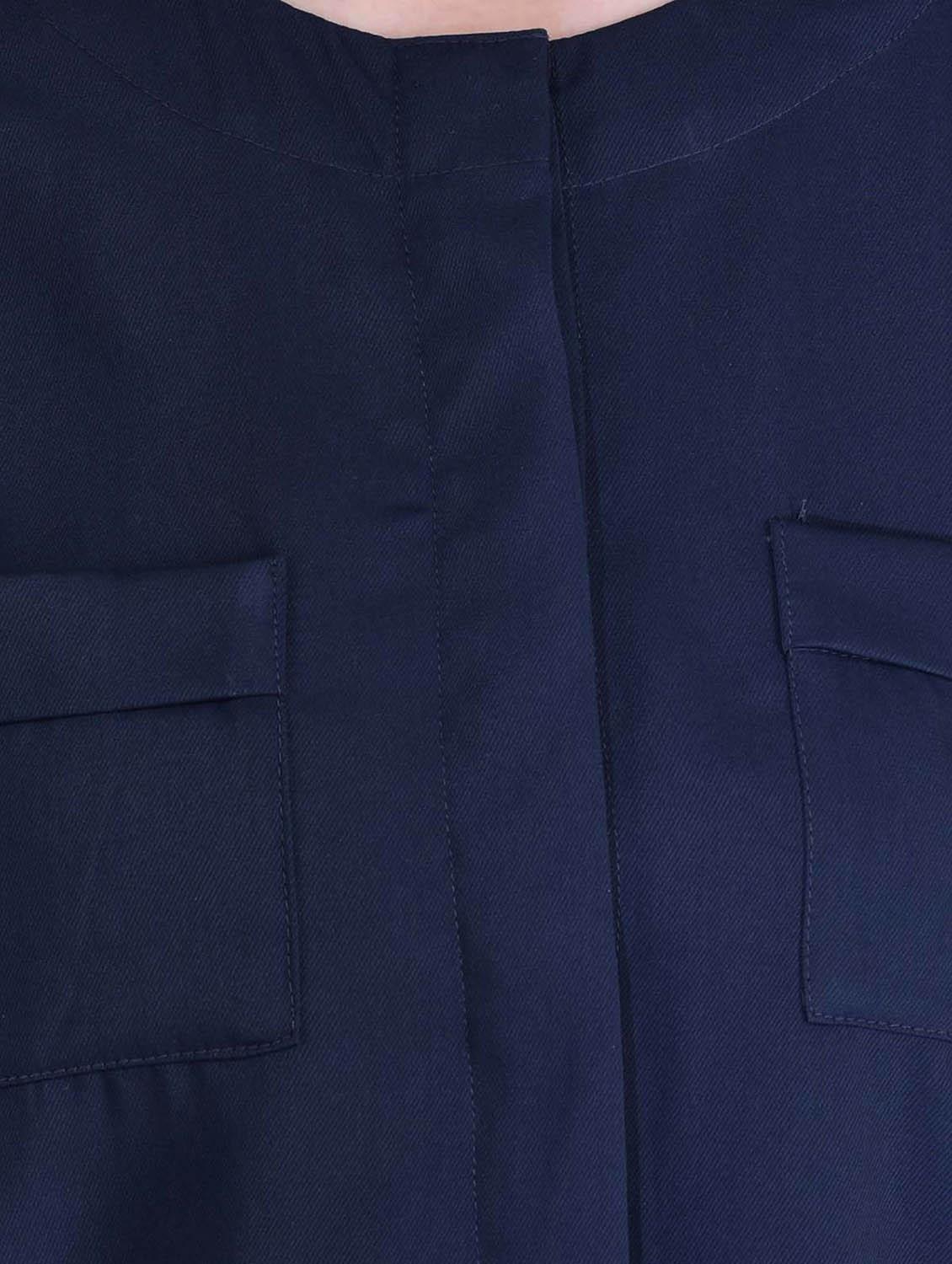 solid navy blue overcoat - 12755893 - Zoom Image - 4