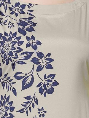 grey crepe long kurta - 12757156 - Standard Image - 4