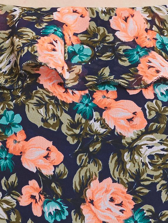 multicolored floral printed georgette dress - 12758381 - Zoom Image - 4