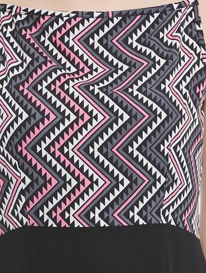 black printed georgette dress - 12758391 - Standard Image - 4