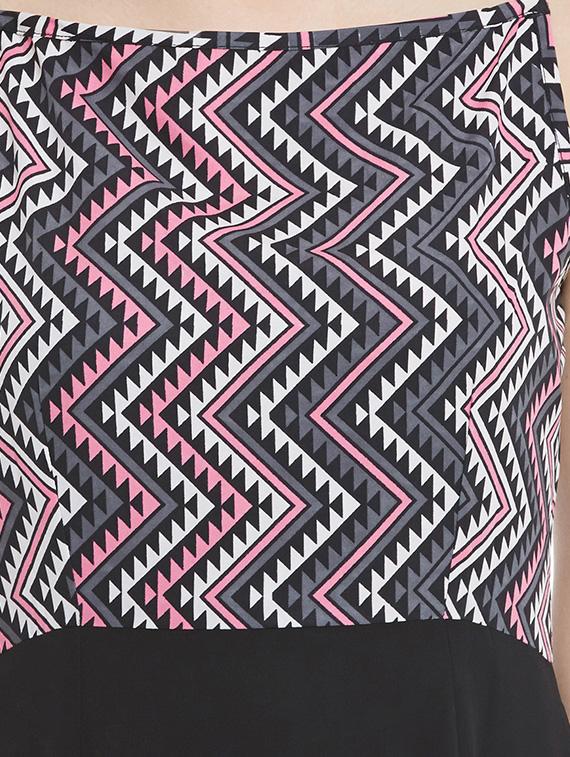 black printed georgette dress - 12758391 - Zoom Image - 4