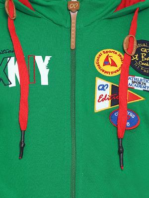 green fleece patchwork sweatshirt - 12759908 - Standard Image - 4