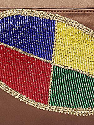 brown sequined clutch cum slingbag - 1276995 - Standard Image - 4