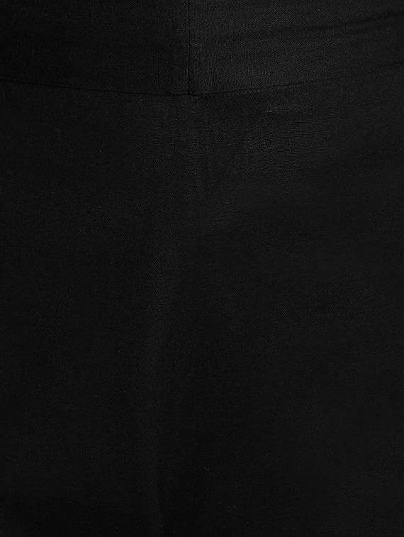 black cotton flat front trouser - 12773764 - Zoom Image - 4