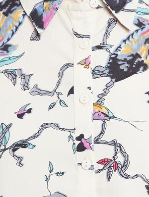 white printed crepe regular shirt - 12780094 - Standard Image - 4