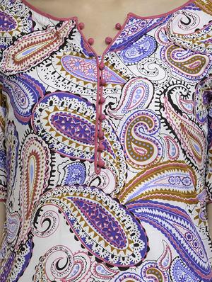 blue crepe straight printed kurta - 12780211 - Standard Image - 4