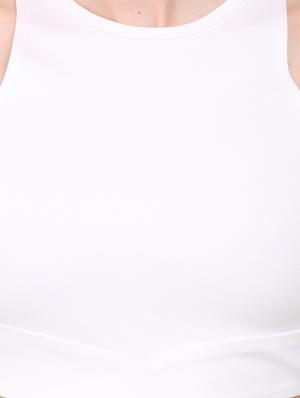 white polyester crop top - 12786278 - Standard Image - 4