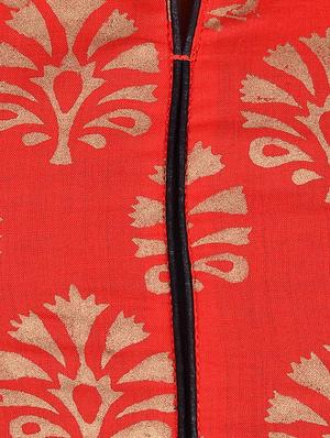 red cotton printed flared kurta - 12787533 - Standard Image - 4