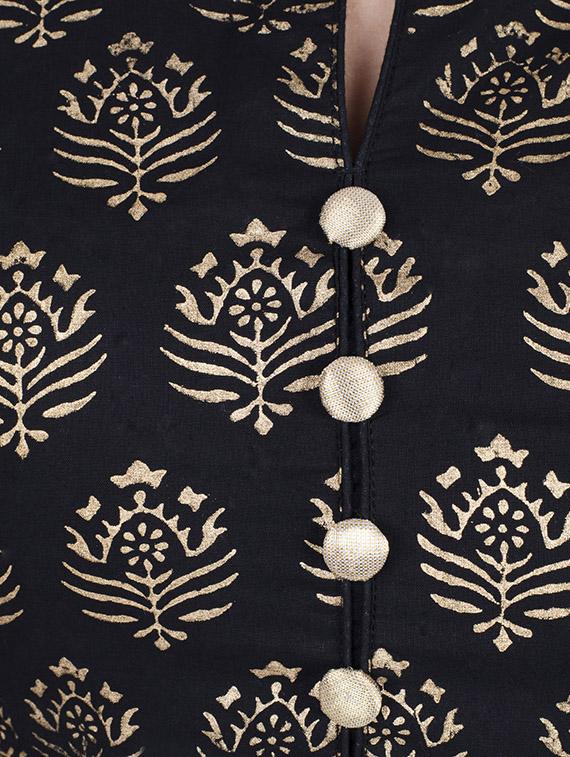 block print flared kurta - 12787534 - Zoom Image - 4