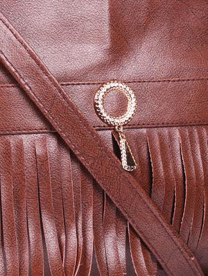 brown leatherette sling bag - 12787915 - Standard Image - 4