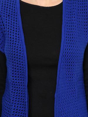 blue acrylic sleeveless shrug - 12789314 - Standard Image - 4