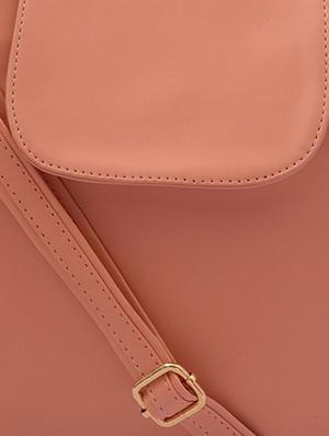 pink leatherette sling bag - 12798319 - Standard Image - 4