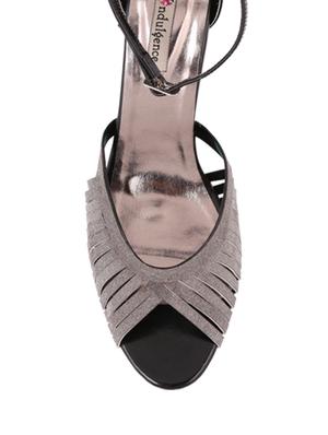 silver leatherette back strap sandals - 12800704 - Standard Image - 4
