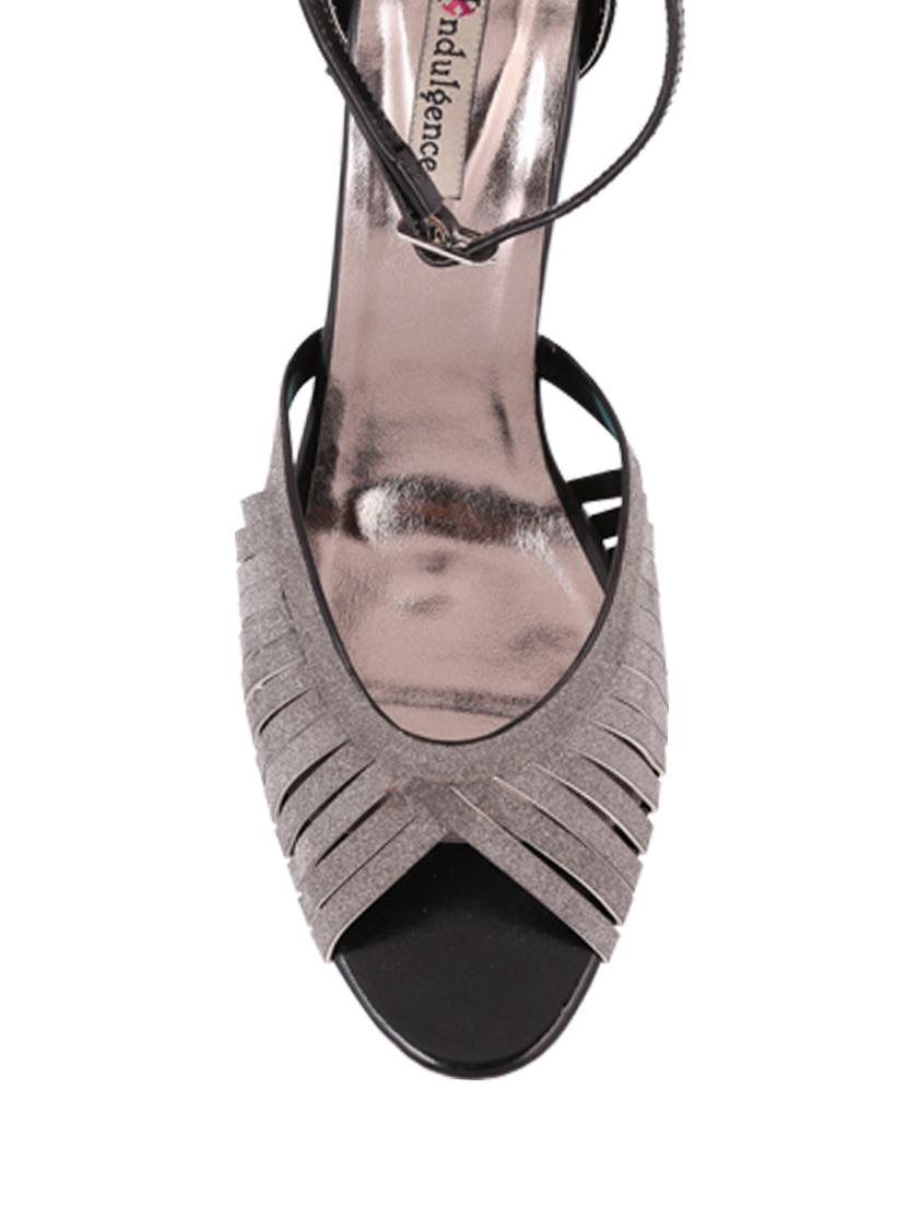 silver leatherette back strap sandals - 12800704 - Zoom Image - 4