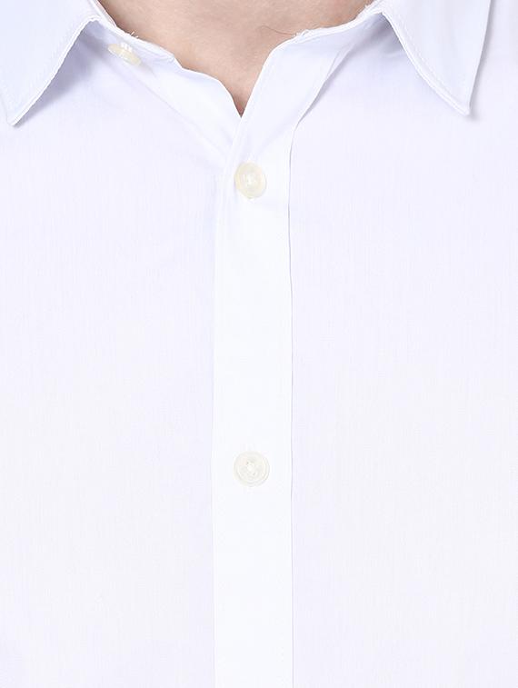 white cotton casual shirt - 12802016 - Zoom Image - 4
