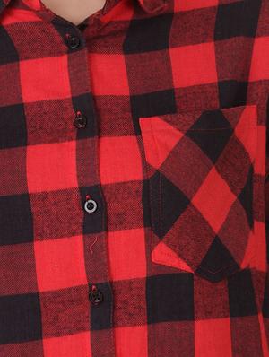red cotton regular shirt - 12817371 - Standard Image - 4