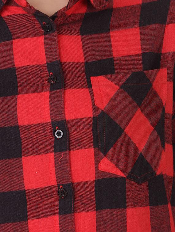 red cotton regular shirt - 12817371 - Zoom Image - 4