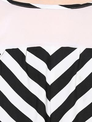 white striped poly crepe top - 12818145 - Standard Image - 4